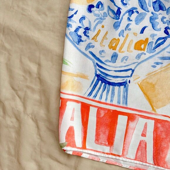 Multicolor Boho Women's Vacation Style Scenery Print Short Cami & Midi Skirt Set - Picture 4 of 6